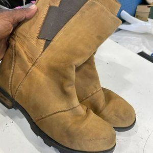 Sorel Women's Emelie Brown Leather Mid-Calf Chelsea Boots NL2679-286 Size 7